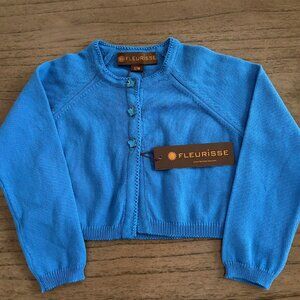 Fluerisse Betsy Sky Blue Cardigan with Butterflies 12 Mo.